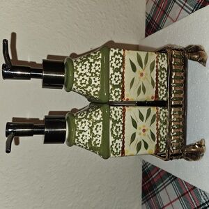 Temp-Tations "The Old World" Ceramic Soap/Lotion Dispensers with Metal Caddy